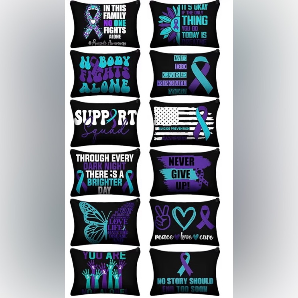 Suicide Prevention Awareness Set:  1 Pen, 1 Note pad, 1 Makeup Bags, 1 Bracelet
